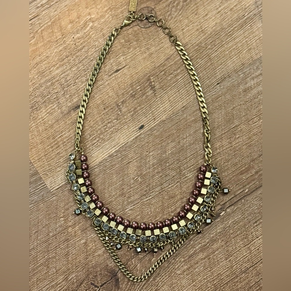 Silpada KR Kelsey and Ryan Brass, Faux purple pearls, Glass